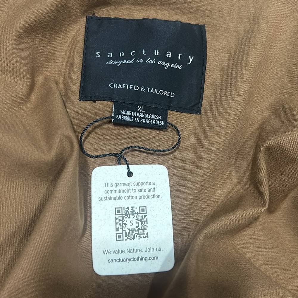 Sanctuary Women’s Brown Drawstring Waist Armstrong Crop Utility Jacket XL NWT - Picture 8 of 9
